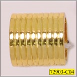Tube Metal Ribbed Inner Diameter 16mm Length 20mm Gold