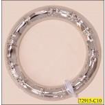 Ring Metal Bamboo Pattern Inner Diameter 1 3/8" Silver