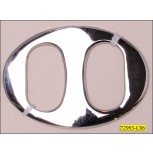 Buckle Metal Oval Concave Inner Diameter 1 1/2" Silver