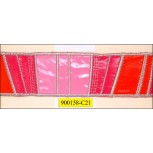 Leatherette with Lurex Embroidery 1 7/8" Multi-Pink