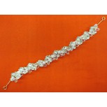 Hair band w/big glass beads & Rstones Clear/Sil