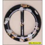 Buckle Round Plastic 2 Tone 1 1/2" Black and Gold