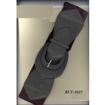 Belt Elastic+Leatherette Strap&D-Buckle 34"Blk