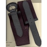 Belt Elastic+Leatherette Strap&D-Buckle 35 3/4"Blk