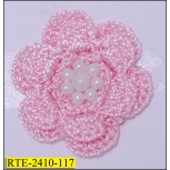 Crochet Flower with pearl Centre 1 1/8" 