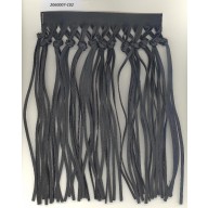 Fringe leatherD/F hand knoted 8 1/4 incl H Black