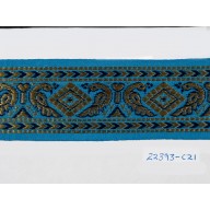 1.5/8" Turquoise and Gold Sari