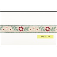 1/2" Stone with Red and Green Flowers