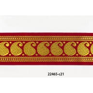 1 1/2" bright red and gold jacquard