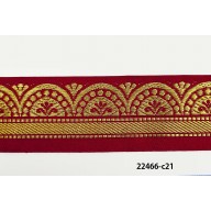 1 1/2" bright red and gold arch jacquard
