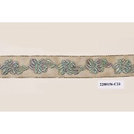 Jacquard embroidered Net Polyester Floral with Gold Lurex 1"