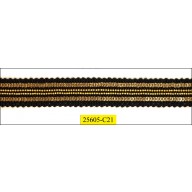Braid Sequinned Gold with Chain Gold in center Black