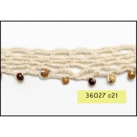 1" Natural crochet lace with Earth tone Beads