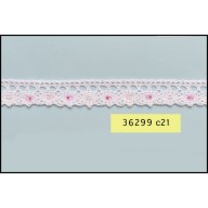 Beaded White Crochet Lace 5/8" Clear and Fuchsia