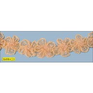 Floral Organza Round with Beads 1 1/2"