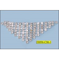 Rhinestone Triangle without Ring 1 1/8x3 1/4" Clear and Silver
