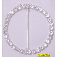 Round Buckle Inner Diameter 1 1/2" Silver and Clear