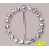 Buckle Round with stones Inner Diameter 4.2cm Silver