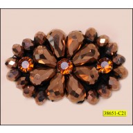 Applique Rhinestone with Beads oval 2 1/4''x1 1/2''
