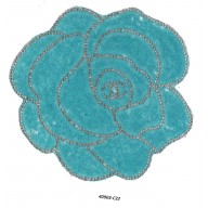App.Rose R/stones&beads5 1/2x 6 1/4Clear/Sea Green