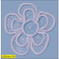 Satin Corded Flower 3 5/8" White