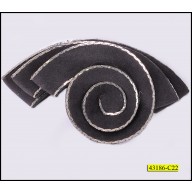 Applique demi spiral with Silver trim 2 1/4" Grey and Silver