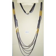 Necklace Tube Beads+Chain w/2Rings+2Lobster Claw B