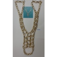 Necklace made of Metal chain links  Gold