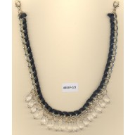 Necklace w/Hang Tear drop beads Clear/Blk/Gold