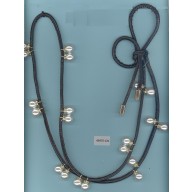 Belt w/leather cord/Pearls/Rstones59Ivo/Go/Clr/Blk
