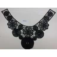 Collar Guipure w/Big&small circles11 1/2x11BLK