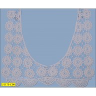 Collar Applique Crochet Floral 13"x12 3/4" Off-White