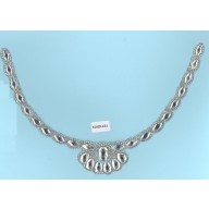 Collar HF w/R.stones&glassbeads 9x6 Silver/Clear