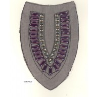 Collar V shape w/Rec.beads 3x5 1/2 Purple/Lt.Gold/Blk