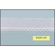 Crochet Cotton Honey Comb Pattern Scallop Lace 1 5/8" White