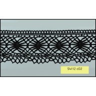 Crochet Lace Scallop 1 Edge 100% Cotton 55mm Black