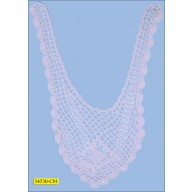 Crochet Cotton Scalloped Neck Collar 10 1/4" White