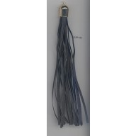Tassel w/1/8"leather strands&metal cap8 1/4Blk/Gol