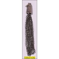 Zipper Puller with chain tossle 2 3/4'' Gunmetal