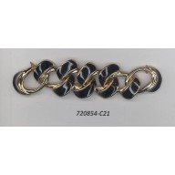 Att.Metal w/epoxy rings 4" x 1/2" Gold/Black