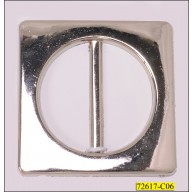 Buckle Plastic Square Round at Middle Inner Diameter 1 3/4" Silver
