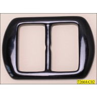 Buckle Rectangle Plastic Resin Inner Diameter 1 5/8" Black