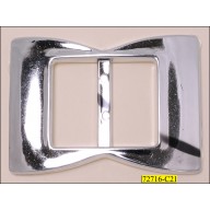 Buckle Rectangle with Bar no Prong Inner Diameter 1 1/4" Silver