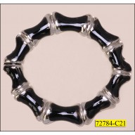 Ring Scalloped Inner Diameter 1 1/4" Silver and Black