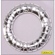 Ring Plastic with Embossed Lines Inner Diameter 1 1/2" Silver