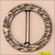 Buckle Plastic Round Etched Inner Diameter 2" Antique Brass