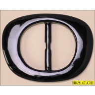 Buckle Plastic Oblong Outer Diameter 3 1/2" Inner Diameter 1 7/8" Black