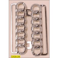 Buckle Metal Slider Chain Pattern Inner Diameter 3 1/8" Silver