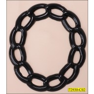 Ring Metal Chain Pattern Inner Diameter 1 3/4" Black