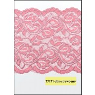 Elastic Floral Scalloped Lace 5 1/2" Strawberry (Dye to Match)